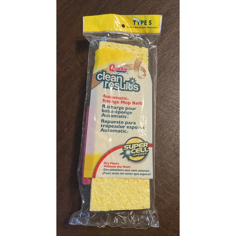 NEW Quickie Type-S Refill Clean Results Automatic Sponge Mop Super Cell Sponge